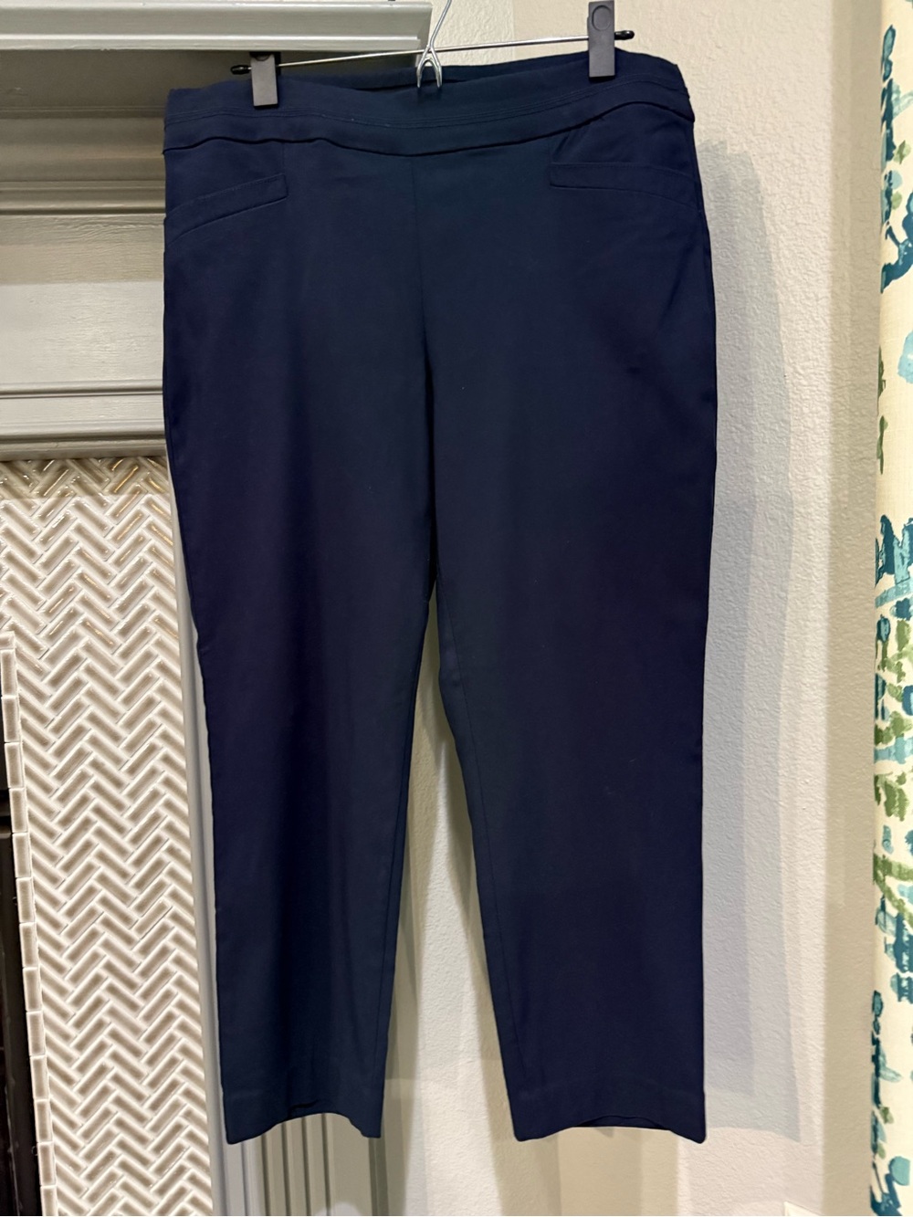 Kim Rogers Navy Cropped Pull-On Pants